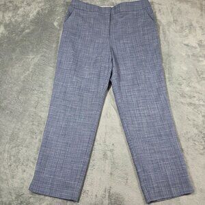 Talbots Pants Womens 12 Blue Blended Tweed Slim Ankle Stretch Preppy Office